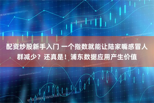 配资炒股新手入门 一个指数就能让陆家嘴感冒人群减少？还真是！浦东数据应用产生价值